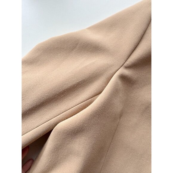 ZARA Camel Tan Polyester Suiting Oversized Relaxed Blazer Suit Jacket, Size L - Picture 8 of 16
